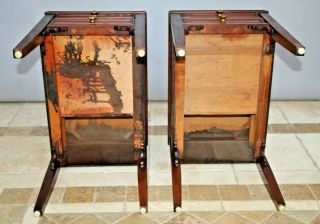 Antique Victorian Nightstands End Side Tables Solid Mahogany Petite 21 