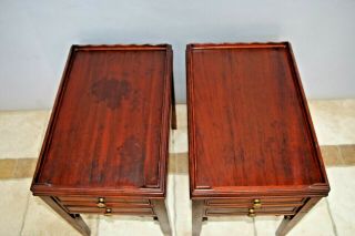 Antique Victorian Nightstands End Side Tables Solid Mahogany Petite 21 " Tall