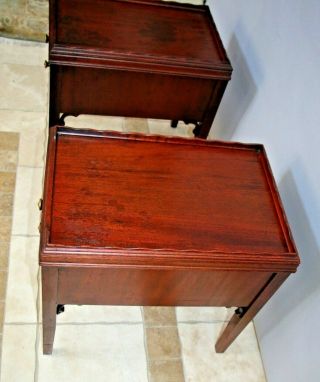 Antique Victorian Nightstands End Side Tables Solid Mahogany Petite 21 