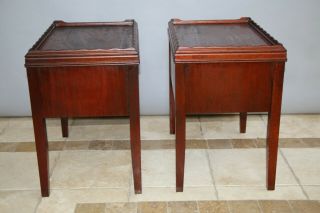 Antique Victorian Nightstands End Side Tables Solid Mahogany Petite 21 