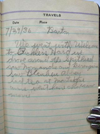 HANDWRITTEN TRAVEL DIARY - Cottage & Car - Tour - Great Britain - Europe - Alps - 1936 8