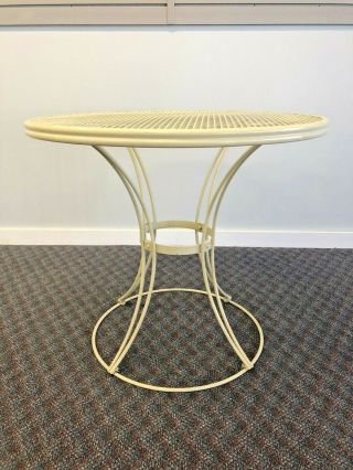 Mid Century Modern Homecrest Dining Table Vintage White Metal Outdoor Patio 50s