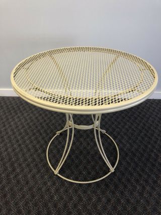 Mid Century Modern HOMECREST DINING TABLE vintage white metal outdoor patio 50s 2