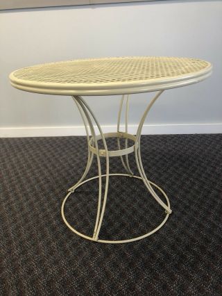 Mid Century Modern HOMECREST DINING TABLE vintage white metal outdoor patio 50s 8