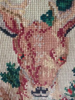 Three French Antique Handwoven Tapestry Panels Dogs /Stag / Foxes 8