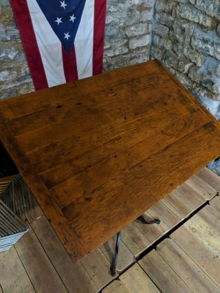Antique Cast Iron Drafting Table W/ Pencil Arm Industrial Art Desk Study Office 2