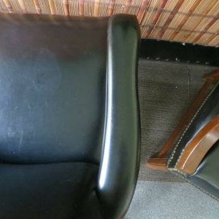 Pair Black w brass Nailhead VINTAGE JASPER SEATING Lawyer Office Client Chairs 10