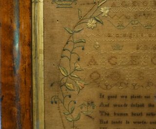 EARLY 19TH CENTURY VERSE & ALPHABET SAMPLER BY MARY ANN CLARKE - 1814 11