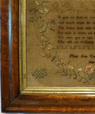 EARLY 19TH CENTURY VERSE & ALPHABET SAMPLER BY MARY ANN CLARKE - 1814 6