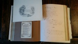 1849 ANTIQUE VICTORIAN SCRAP ALBUM POETRY MANUSCRIPT DRAWINGS EPHEMERA PRINTS 3