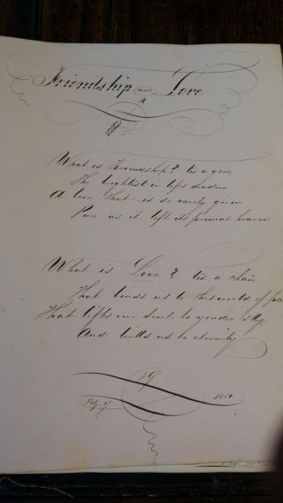 1849 ANTIQUE VICTORIAN SCRAP ALBUM POETRY MANUSCRIPT DRAWINGS EPHEMERA PRINTS 5