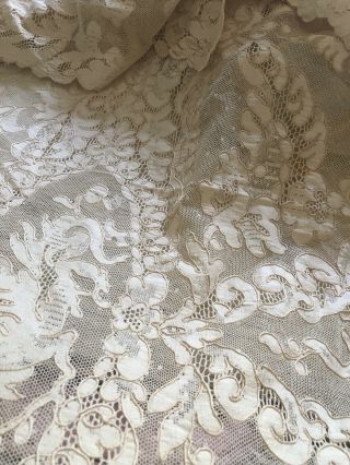 Omg Antique Italian Lace Tablecloth Cotton Netting 1920s 99x73 A 2