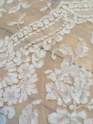 Omg Antique Italian Lace Tablecloth Cotton Netting 1920s 99x73 A 7