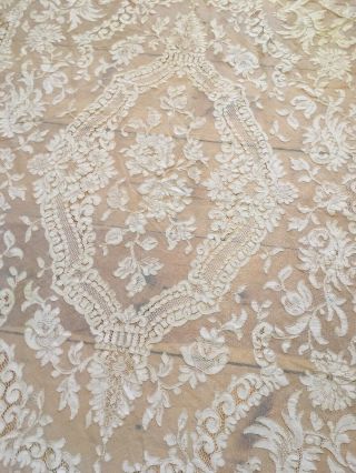 Omg Antique Italian Lace Tablecloth Cotton Netting 1920s 99x73 A 8