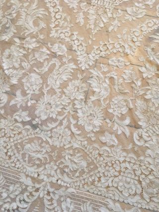 Omg Antique Italian Lace Tablecloth Cotton Netting 1920s 99x73 A 9