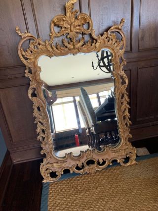 30730ec: Labarge Ornate Gold Painted Frame Mirror - Vintage But