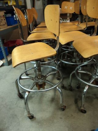 Vintage Adjusto Equipment Co adjustable Drafting Chair Stool with Foot Ring 2