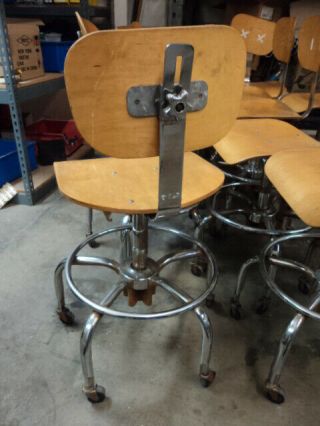 Vintage Adjusto Equipment Co adjustable Drafting Chair Stool with Foot Ring 3