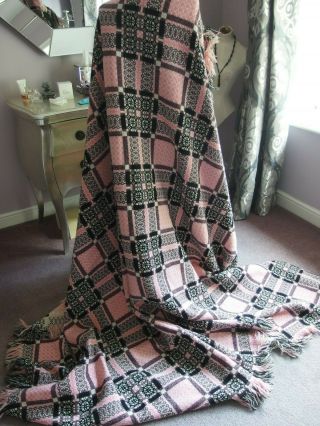 Vintage Welsh Wool Blanket Throw
