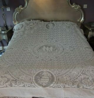 Antique Bedspread Filet Lace