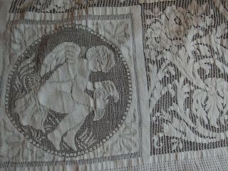 Antique bedspread filet lace 4