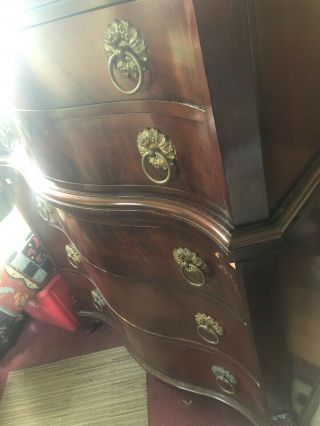 ANTIQUE TALL BOY,  Dresser,  Bed And Mirror 7