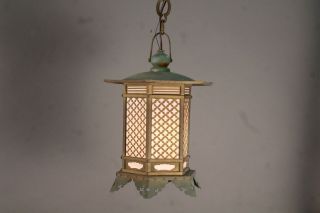 4 Antique1910 Arts And Crafts Japanese Lantern Pendant Lamp (11368 2