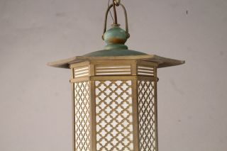 4 Antique1910 Arts And Crafts Japanese Lantern Pendant Lamp (11368 4