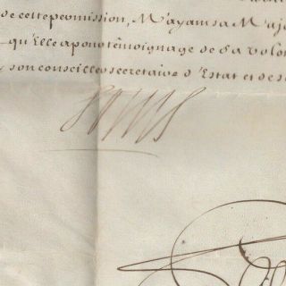 1699 royal king Louis XIV signature hunting permit manuscript parchment amboise 2