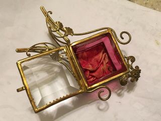 Antique French Cranberry Glass Pocket Watch Holder 5