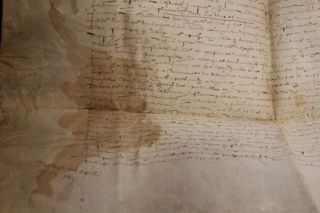 1623 LATIN very large manuscript letter on parchment stamp signed 5