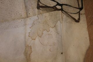 1623 LATIN very large manuscript letter on parchment stamp signed 6