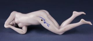 Large Dressel Kister Bathing Beauty Art Deco Nude Lady Porcelain Half Doll RARE 4