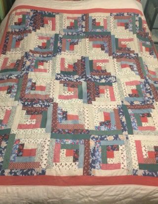 Quilt Antique Handmade Colorful Full Size Floral