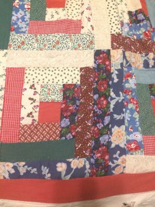 Quilt Antique Handmade Colorful Full Size Floral 3