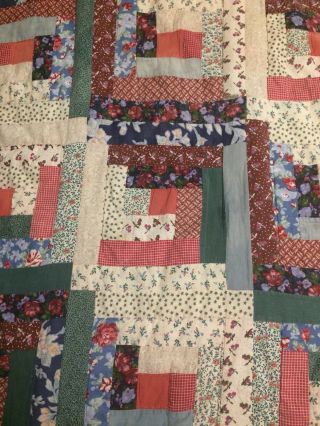 Quilt Antique Handmade Colorful Full Size Floral 6