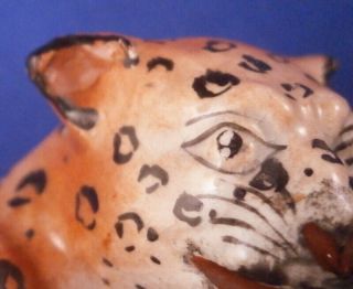 Antique 18thC Staffordshire Pearlware Leopard Figurine Figure England English 10