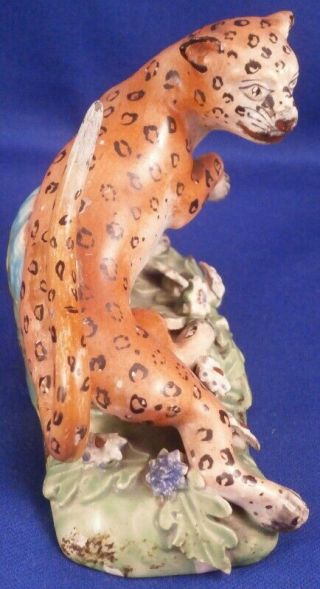 Antique 18thC Staffordshire Pearlware Leopard Figurine Figure England English 6