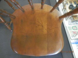 4 Vintage S.  Bent & Bros Solid hard rock maple Chairs Colonial style scoop seat 10