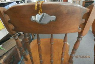 4 Vintage S.  Bent & Bros Solid hard rock maple Chairs Colonial style scoop seat 12