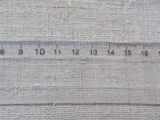 Antique homespun raw Flax thin Fabric 1890s Beige 52x900cm 5