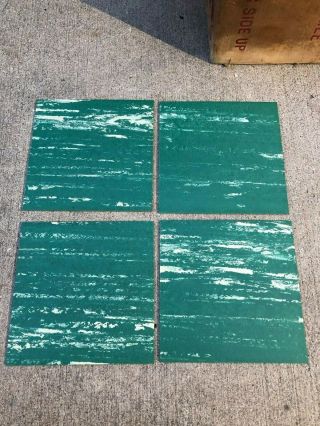 Box Of 80 Vintage Matico Veined Plastic Asphalt C - 424 Asbestos 9x9 Floor Tile