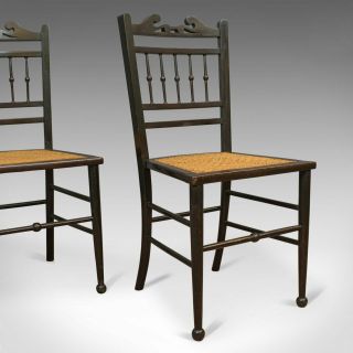 Antique Chairs,  Edwardian,  Ebonised,  Side,  Early 20th Century,  C.  1910