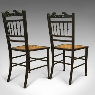 Antique Chairs,  Edwardian,  Ebonised,  Side,  Early 20th Century,  C.  1910 3