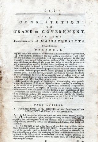 1780,  Massachusetts Constitution Framed,  Formed,  Governor James Bowdoin