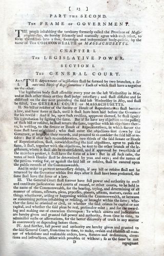 1780,  Massachusetts Constitution framed,  formed,  Governor James Bowdoin 2