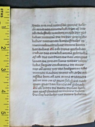 ca.  1450 Manuscript,  Lf in Dutch with decorative Initial 2