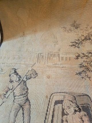VINTAGE FRENCH TAPESTRY WALL HANGING Canal SCENE Dog ADULTS MADE IN FRANCE 11