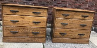 Pair Brandt Ranch Oak Chest Dressers Mid Century 1960 