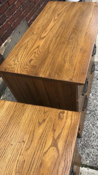 Pair Brandt Ranch Oak Chest Dressers Mid Century 1960 ' s Cowboy 2